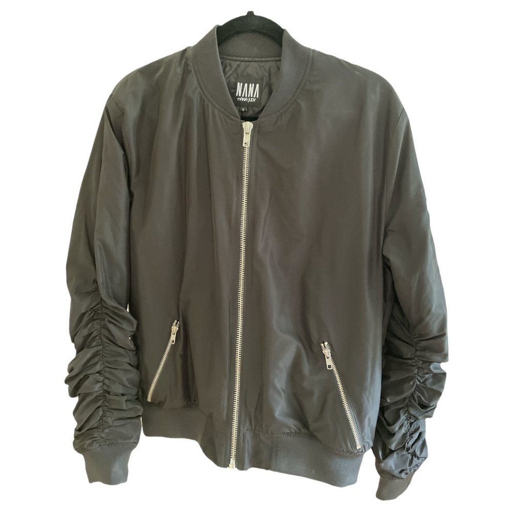 NANA JUDY Black La Brea Bomber Jacket Sz S - Picture 2 of 10